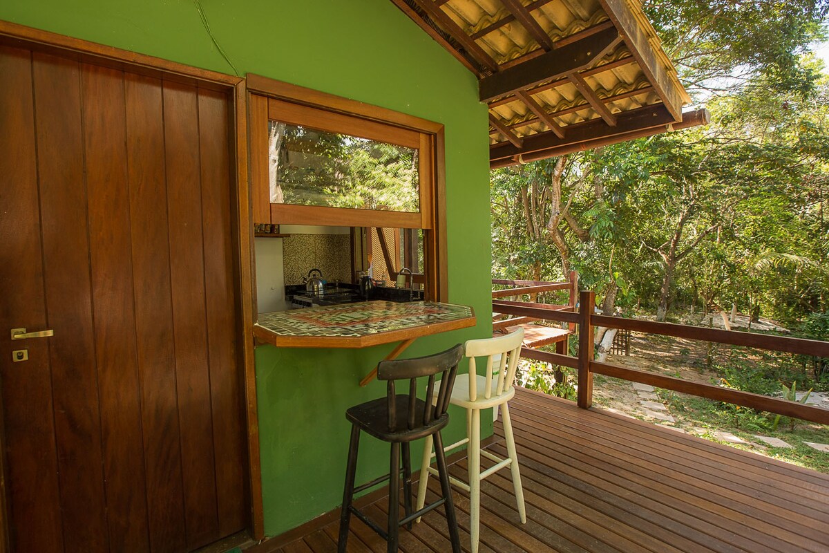varanda do airbnb Apartamento Lar na Floresta na Praia do Forte