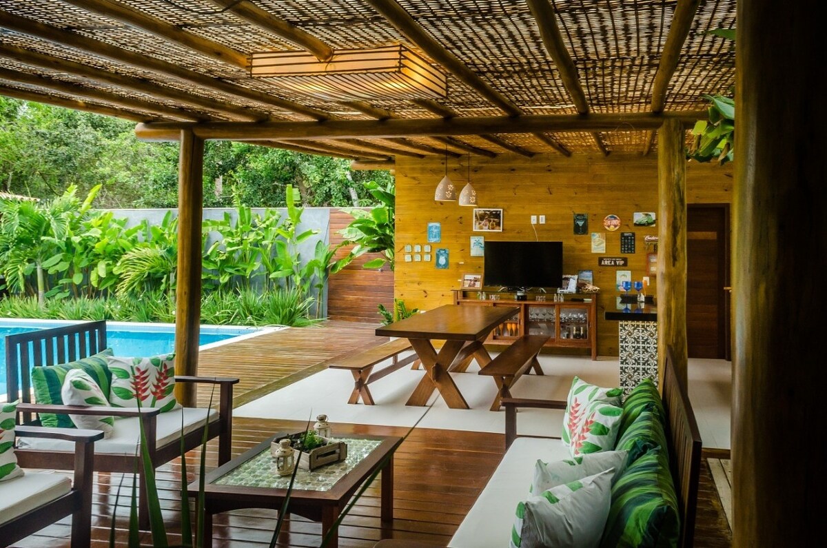 varanda do airbnb Casa Ipatimirim Trancoso