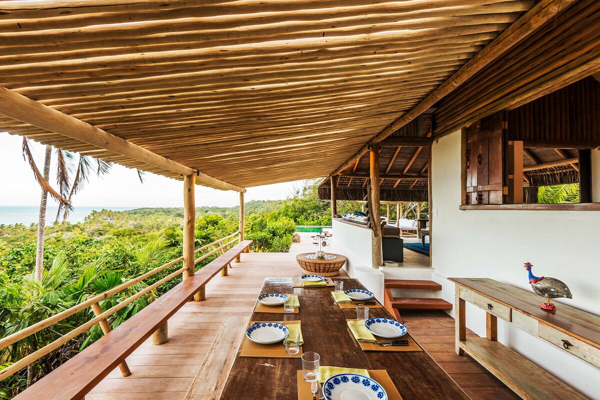 varanda do airbnb Casa Vista, aconchego na natureza em Trancoso