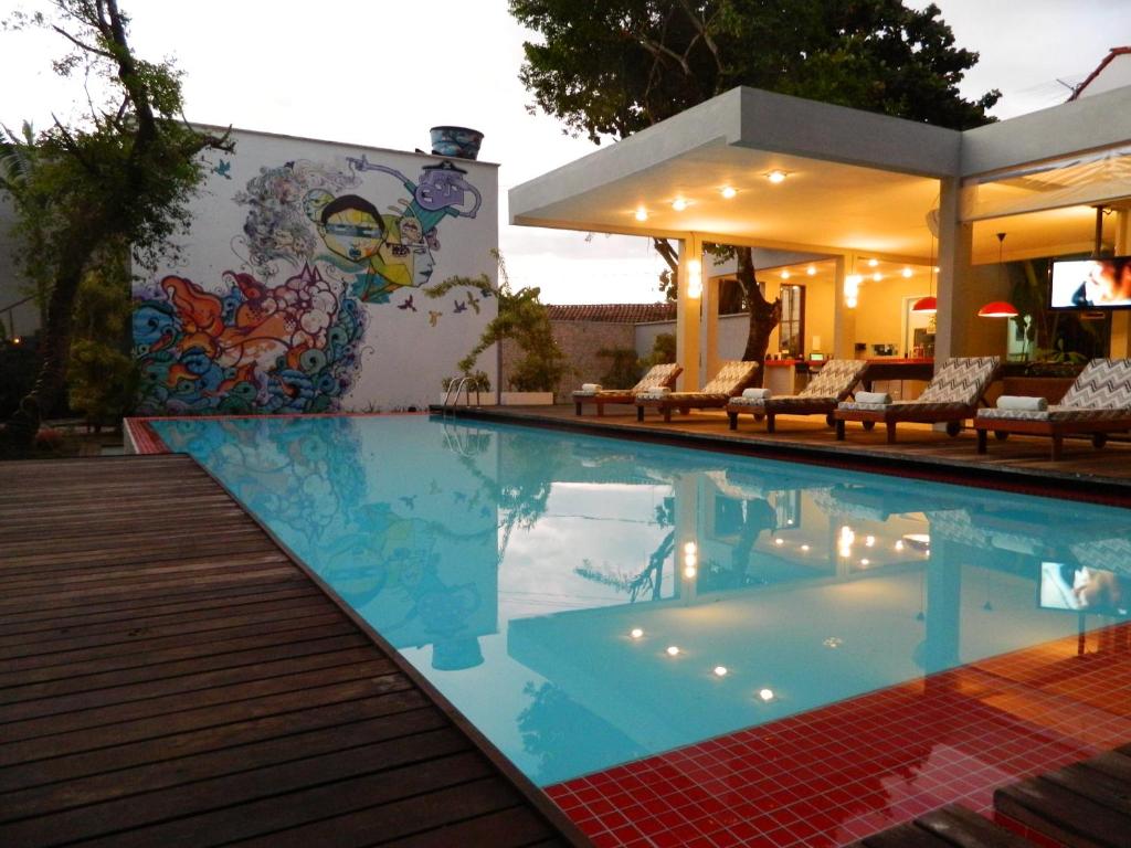 pousadas incríveis em morro de são paulo com piscina, decoração graffiti