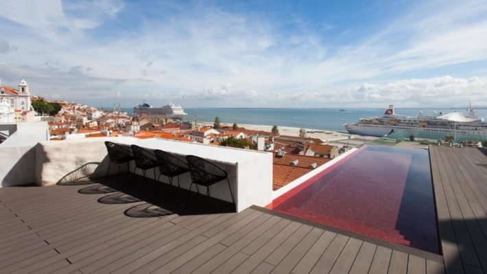 hotel com piscina no terraço em lisboa